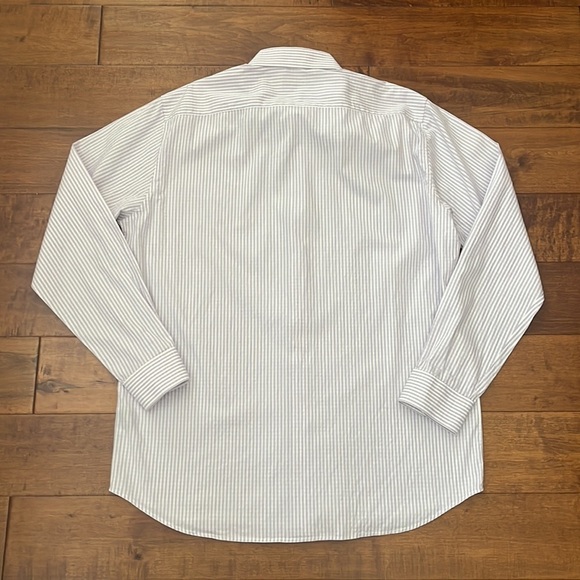 Theory mens lilac White Plaid Buttons Down Shirt Size 17 R - Picture 8 of 11